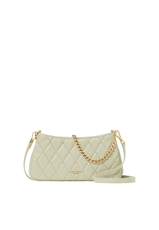 Kate Spade Carey Quilted Studs Small Convertible Crossbody Bag In Sage Bundle KL886