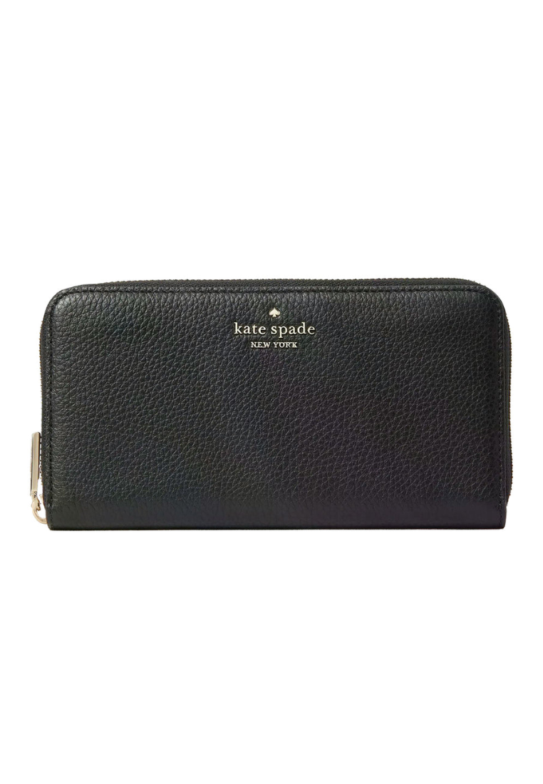 Kate Spade Large Leila WLR00392 Pebble Leather Continental Wallet In Black