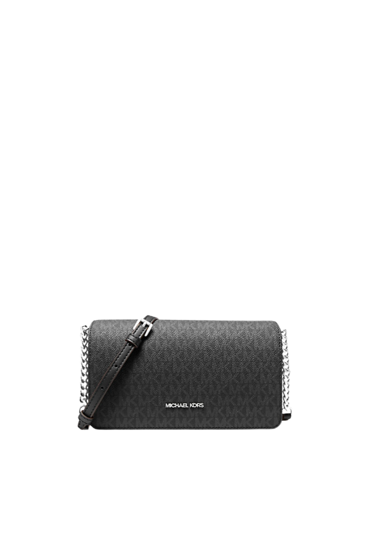 Michael Kors Jet Set Medium Crossbody Bag Signature Logo In Black 35F5STVC8B