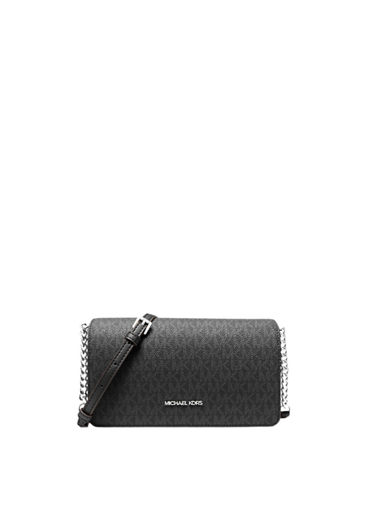 Michael Kors Jet Set Medium Crossbody Bag Signature Logo In Black 35F5STVC8B