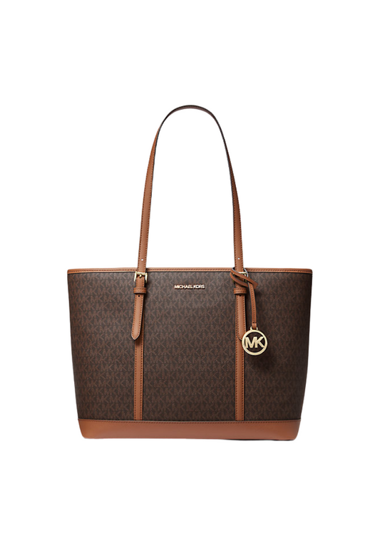Michael Kors Jet Set Travel Large Logo Tote Bag In Brown 35T0GTVT3V