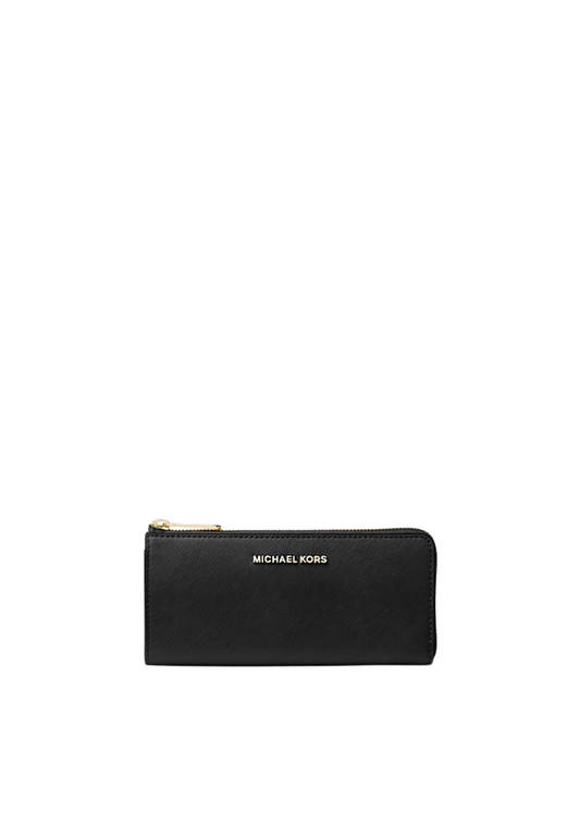 Michael Kors Jet Set Travel Large Quarter-Zip Wallet In Black 35T6GTVE3L