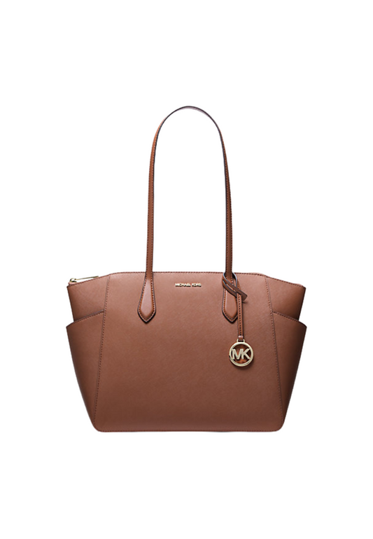 Michael Kors Marilyn Medium Tote Bag Saffiano Leather In Luggage 35F5G6AT2L