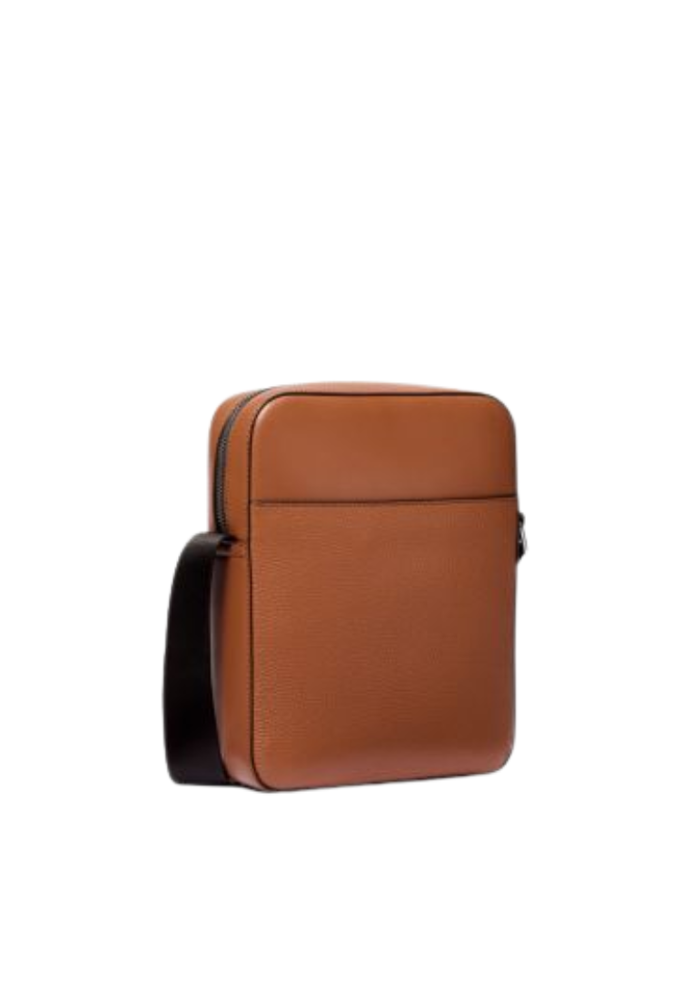 Michael Kors Cooper Logo Messenger Bag Embossed Pebbled Leather Messenger Bag In Luggage 37S5LCOL2L