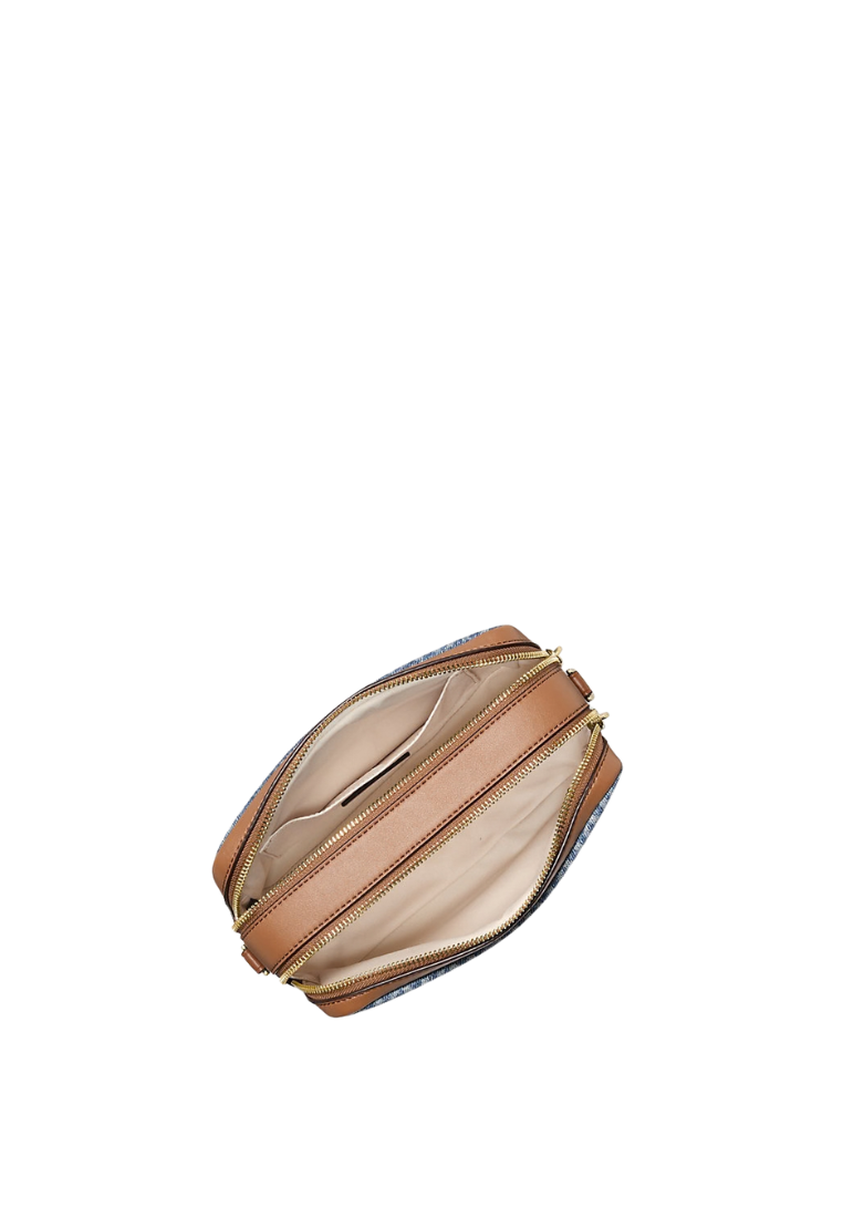 ( PREORDER ) Michael Kors Bryant Medium Logo Jacquard Denim Camera Crossbody Bag In New Horizon 32S6GYTC8C