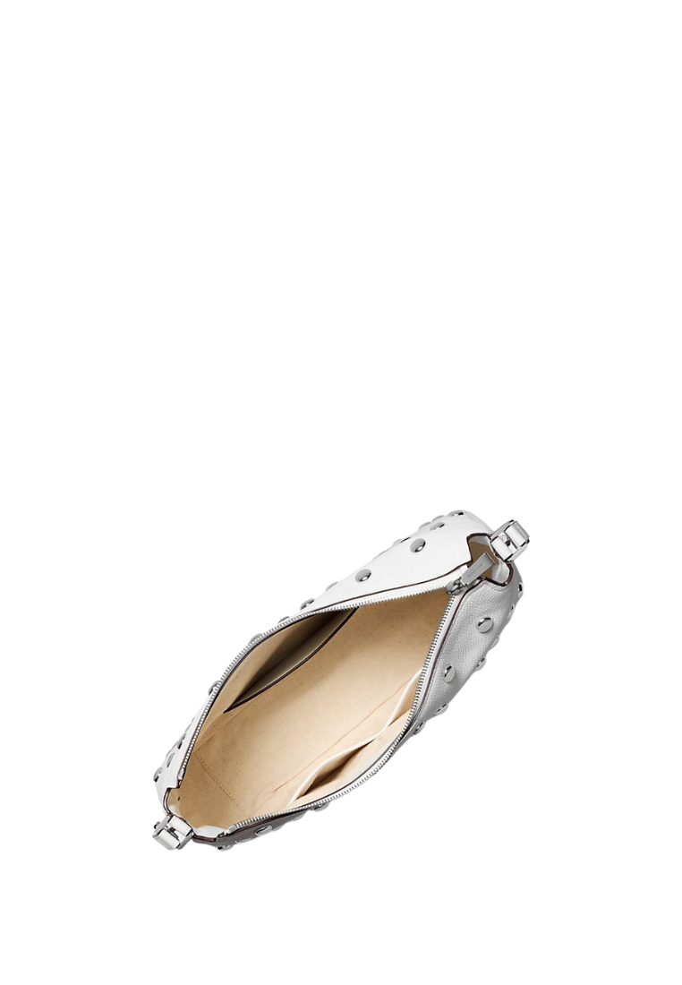 ( PREORDER ) Michael Kors Nolita Medium Studded Leather Shoulder Bag In Optic White 30R6SY5L2L