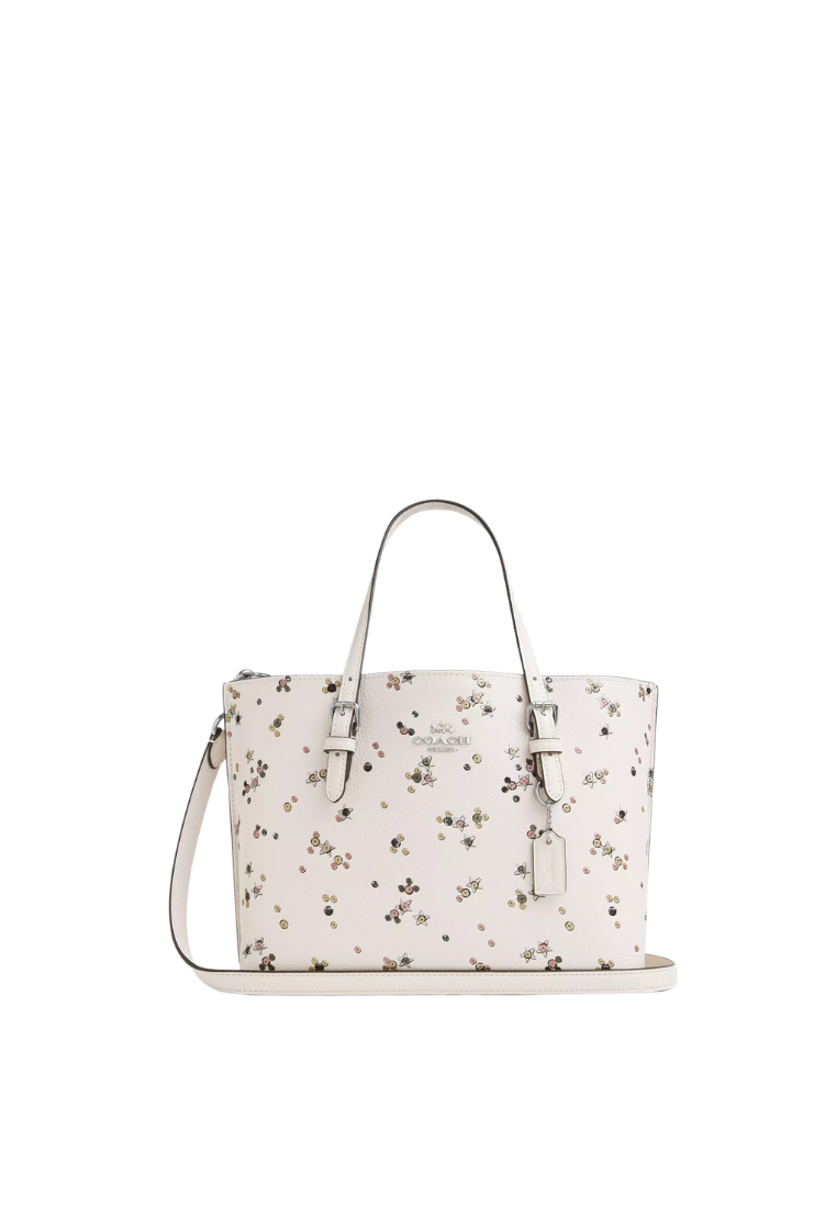 ( PREORDER ) Coach Mollie 25 With Star Print Tote Bag In Silver CCV87