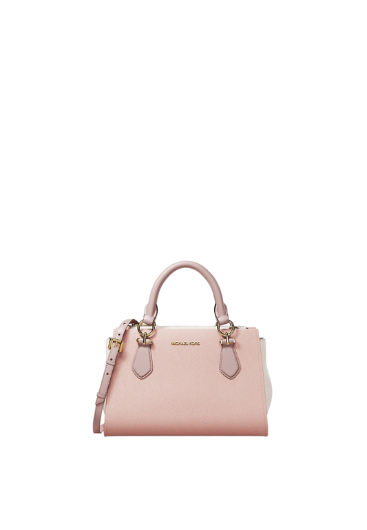 ( PREORDER ) Michael Kors Marilyn Small Color-Block Saffiano Leather Messenger Bag In Powder Blush Multi 35F5G6AM1T