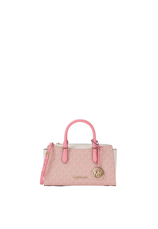 ( PREORDER ) Michael Kors Arden Small Color-Block Signature Logo Messenger Bag In Powder Blush Multi 35S6G4XM5B