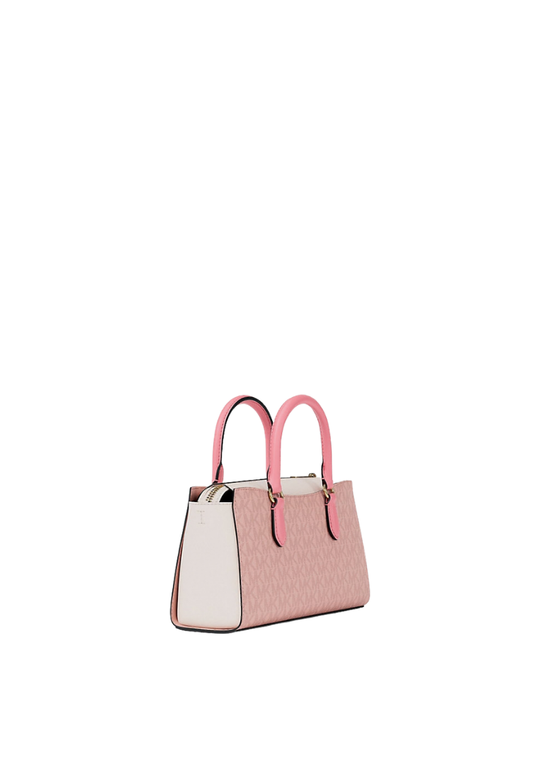 ( PREORDER ) Michael Kors Arden Small Color-Block Signature Logo Messenger Bag In Powder Blush Multi 35S6G4XM5B
