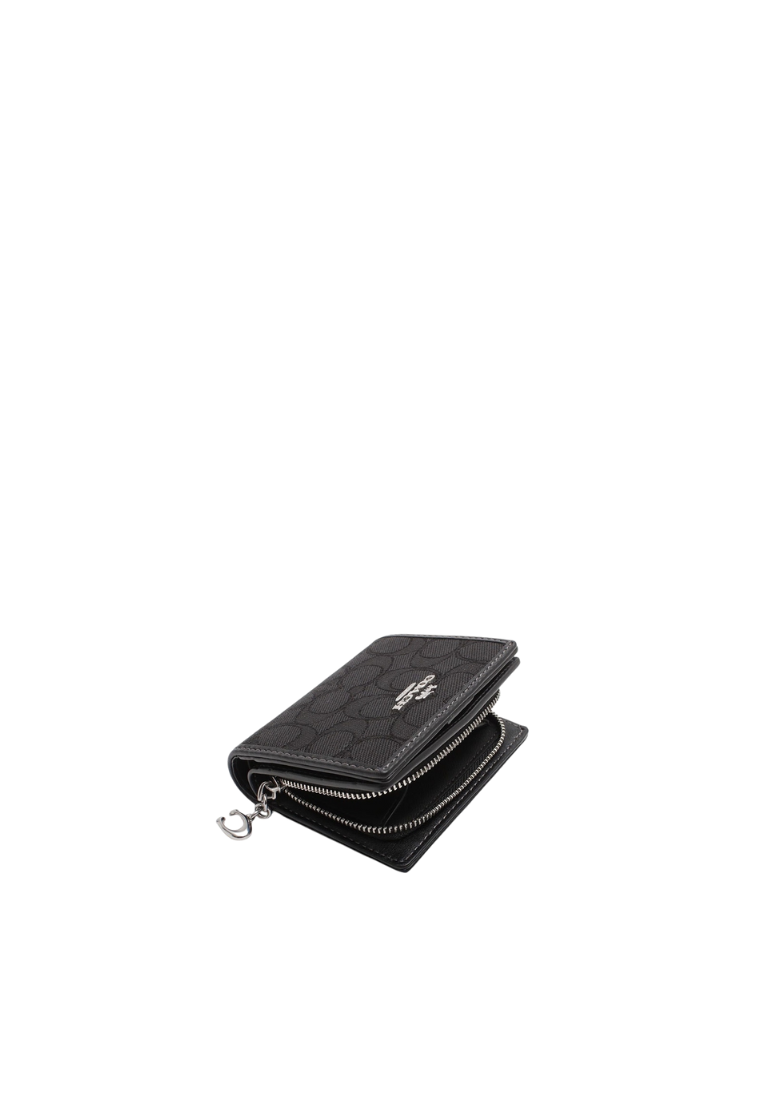 Coach Snap Wallet Signature Jacquard In Black CU401