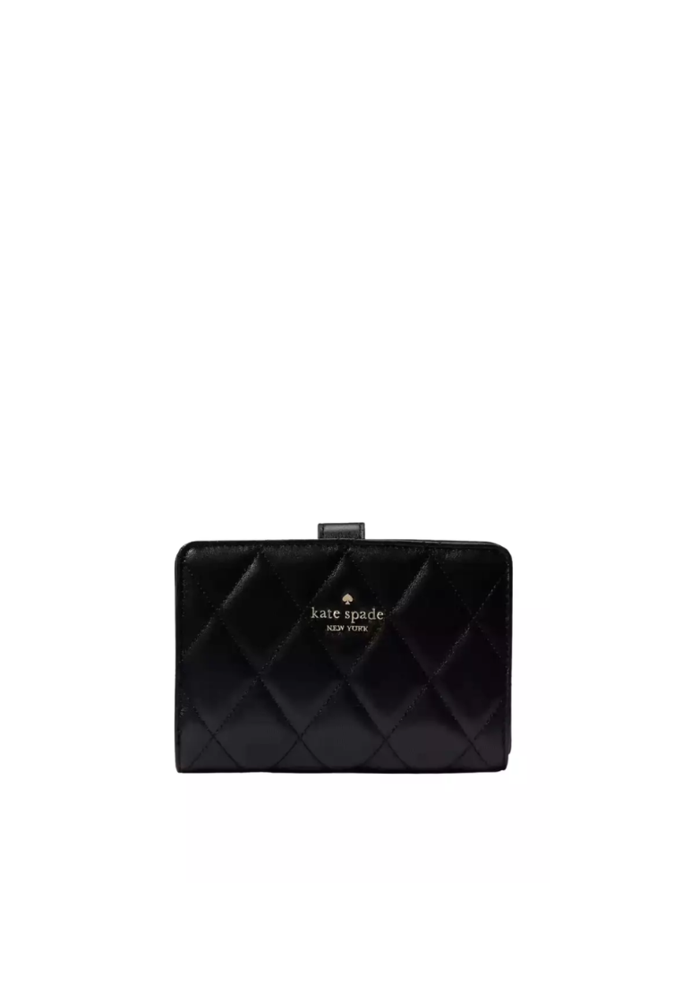 Kate Spade Carey Medium Compact Wallet In Black Multi KG424