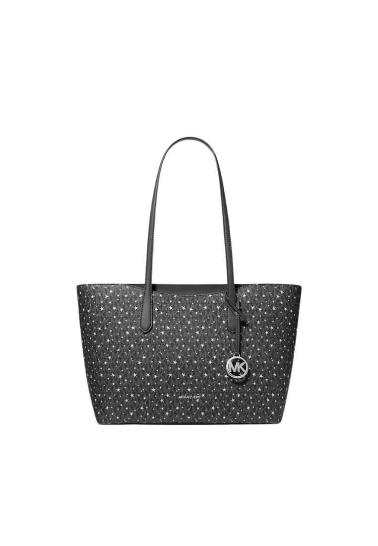 Michael Kors Arden Large Printed Signature Logo Top-Zip Tote Bag In Black 35F5S4XT3I