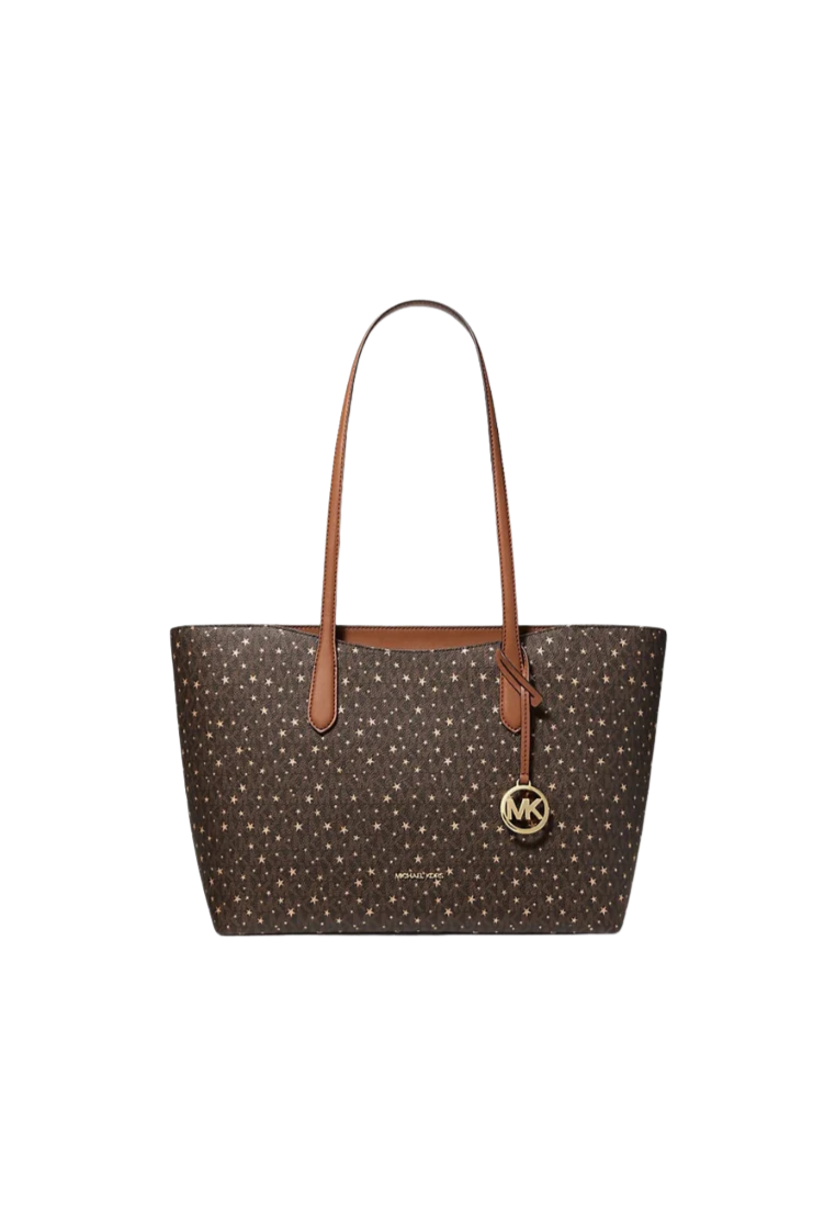 Michael Kors Arden Large Printed Signature Logo Top-Zip Tote Bag In Brown 35F5G4XT3I
