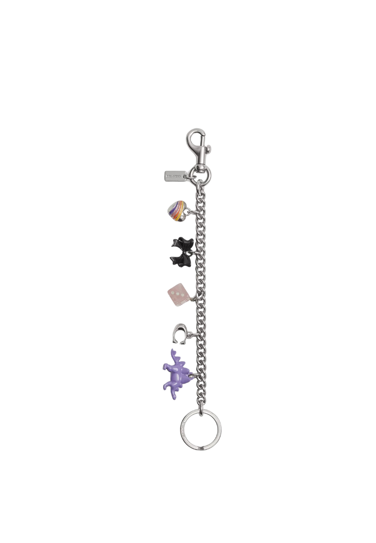 ( PREORDER ) Coach Motif Chain Bag Charm In Silver CZ633