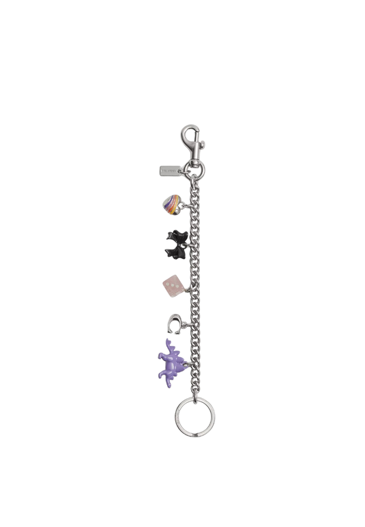 ( PREORDER ) Coach Motif Chain Bag Charm In Silver CZ633