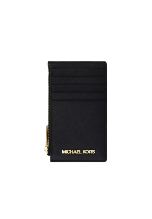 Michael Kors Jet Set Travel Card Case Top Zip In Black 35F2GTVD2L
