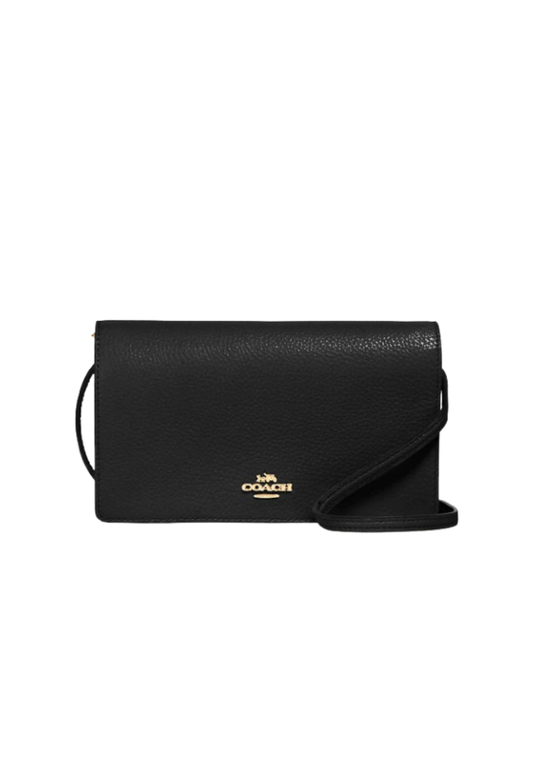 Coach Anna Foldover 3037 Clutch Crossbody Bag In Black