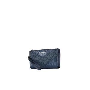 Michael Kors Jet Set Travel Large Wristlet Double Zip In Navy Multi 35R4STVW3B