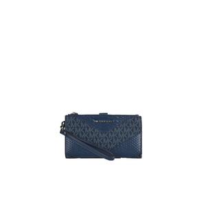 Michael Kors Jet Set Travel Large Wristlet Double Zip In Navy Multi 35R4STVW3B