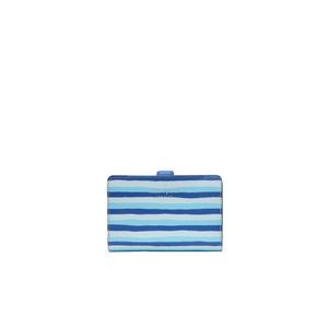 Kate Spade Schuyler Wave Stripe Medium Compact Bifold Wallet In Blue Multi KG677