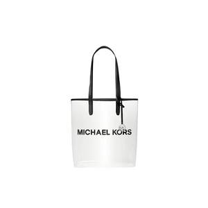 Michael Kors The Michael Large Clear Vinyl Tote Bag In Black 35S4S01T3P