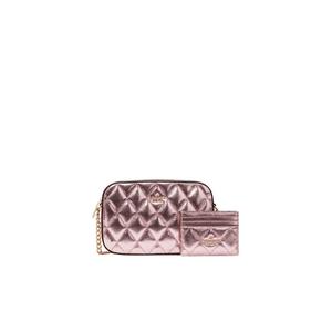 Kate Spade Glimmer Quilted Metallic Crossbody Set Boxed In Mitten Pink KE441