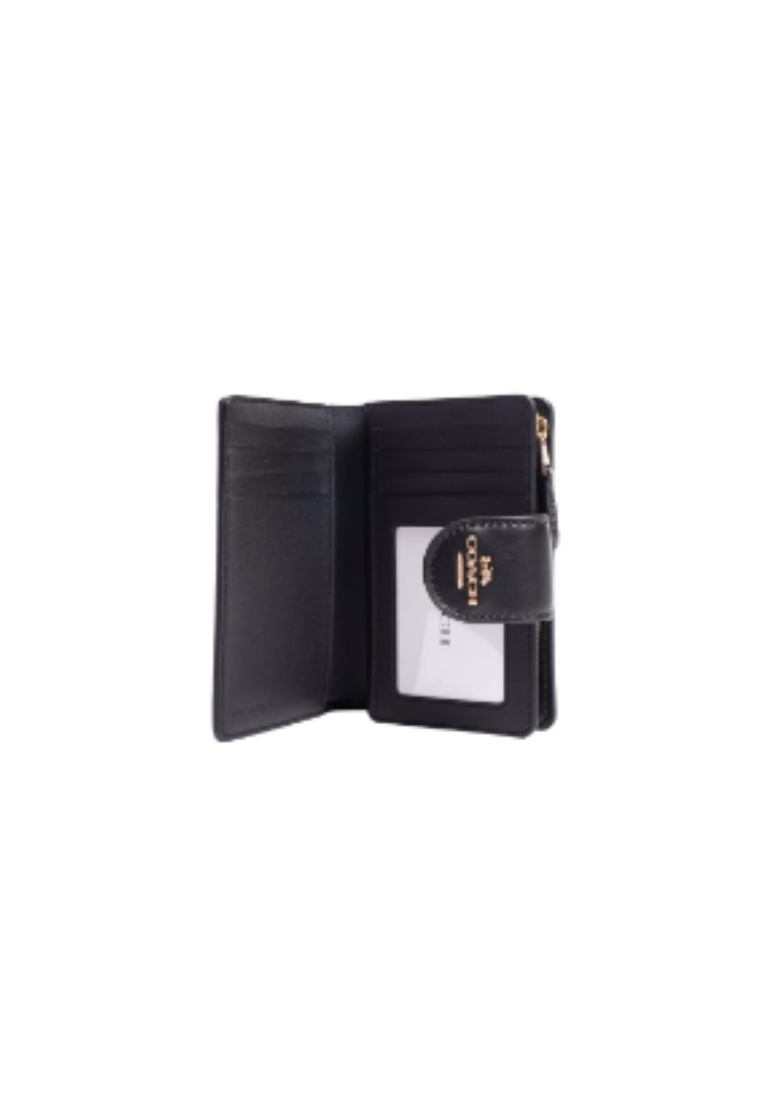 Coach Signature Medium C0082 Corner Zip Wallet In Brown Black