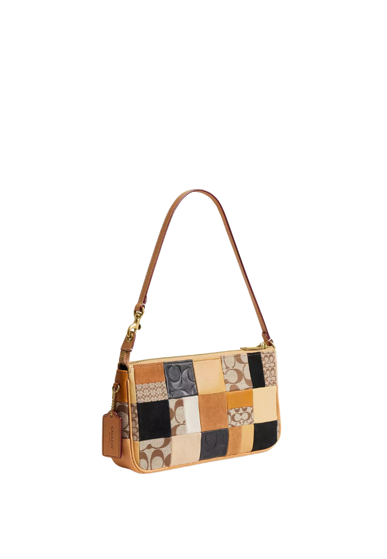 ( PREORDER ) Coach Plaza 25 With Patchwork Shoulder Bag In Brown Multi CFB84