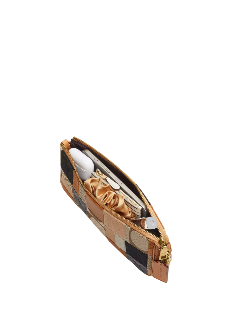 ( PREORDER ) Coach Plaza 25 With Patchwork Shoulder Bag In Brown Multi CFB84