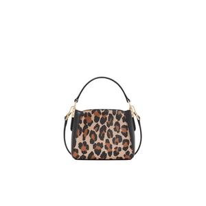 Kate Spade Phoebe Small Spotted Leopard Top Handle Satchel Bag In Brown Multi KH486