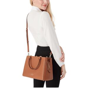 Kate Spade Medium Leila WKR00335 Triple Compartment Satchel Bag In Warmginger Bread