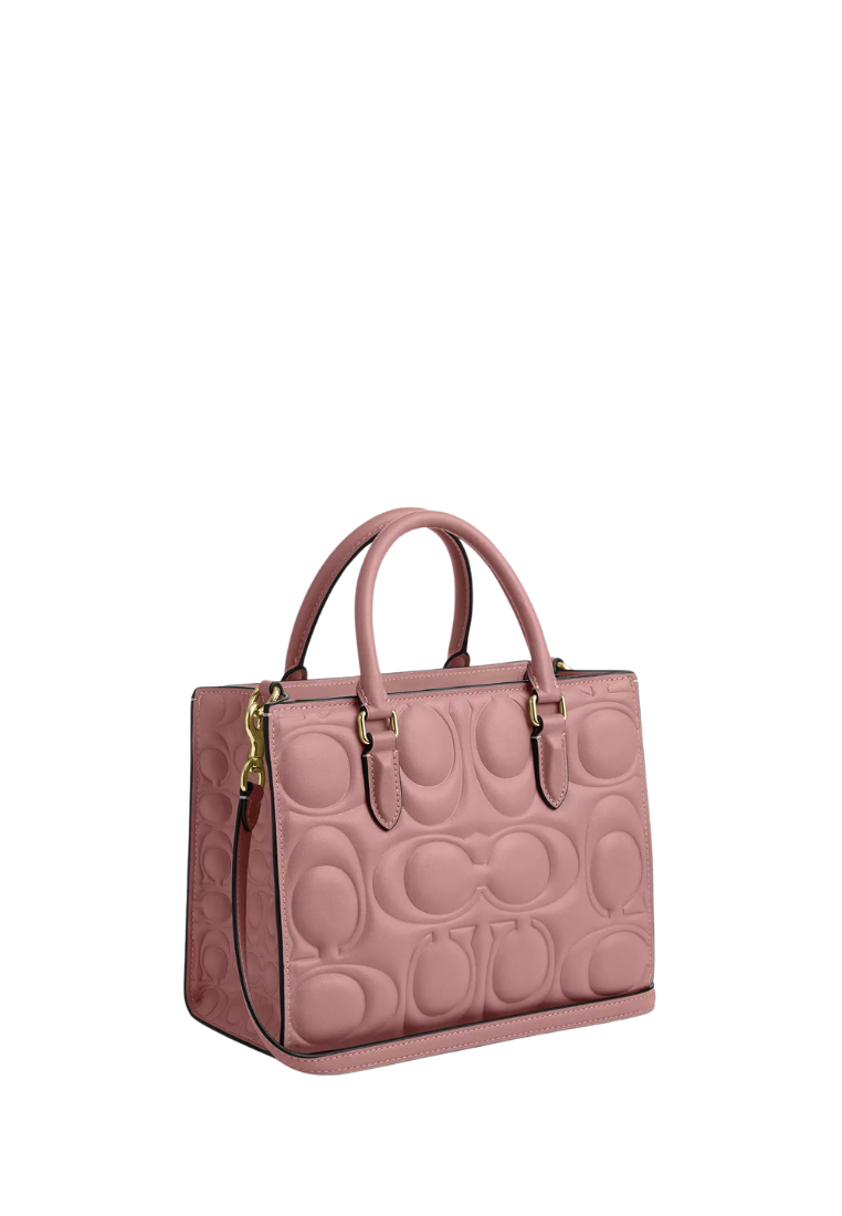 ( PREORDER ) Coach Maggie Small In Signature Leather Tote Bag In Pink Petal CY670
