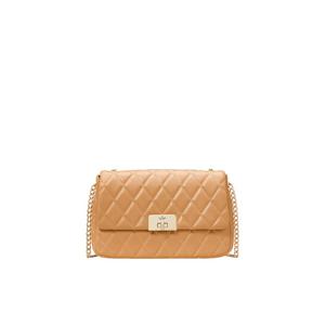 Kate Spade Carey Quilted Medium Flap Shoulder Bag In Tiramisu Mousse KH228