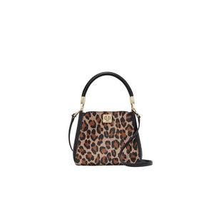 Kate Spade Phoebe Small Spotted Leopard Top Handle Satchel Bag In Brown Multi KH486