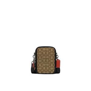 Coach Stanton Crossbody Bag In Signature Jacquard In Khaki Black Multi CH097