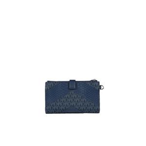 Michael Kors Jet Set Travel Large Wristlet Double Zip In Navy Multi 35R4STVW3B