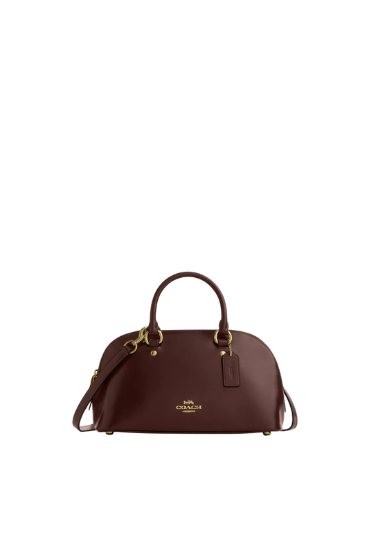 ( PREORDER ) Coach Lara Satchel Bag In Gold Maple CDV19