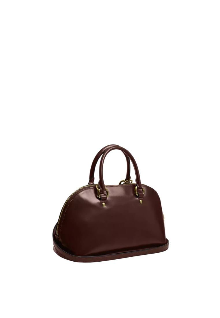 ( PREORDER ) Coach Lara Satchel Bag In Gold Maple CDV19