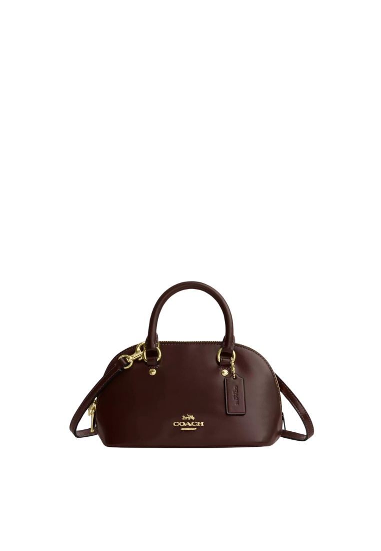 ( PREORDER ) Coach Lara Mini Satchel Bag In Gold Maple CEA01