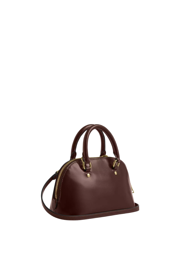 ( PREORDER ) Coach Lara Mini Satchel Bag In Gold Maple CEA01