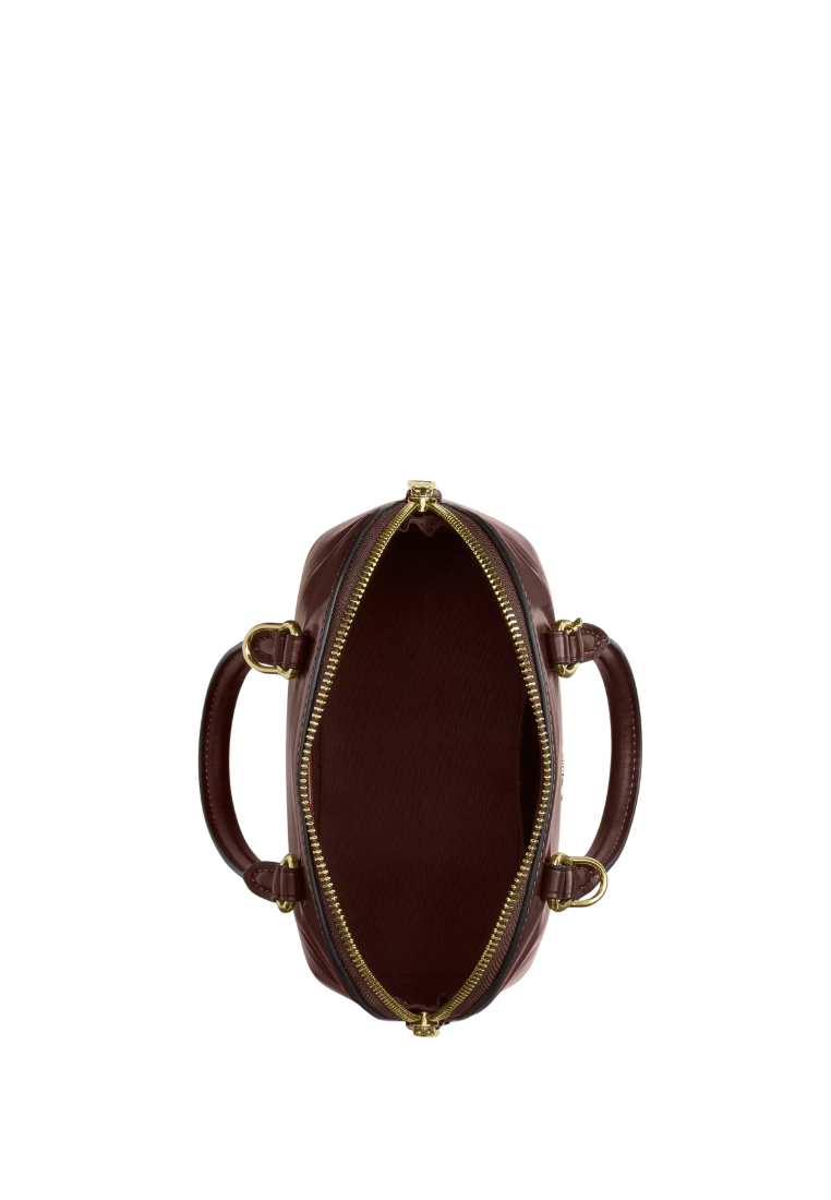 ( PREORDER ) Coach Lara Mini Satchel Bag In Gold Maple CEA01