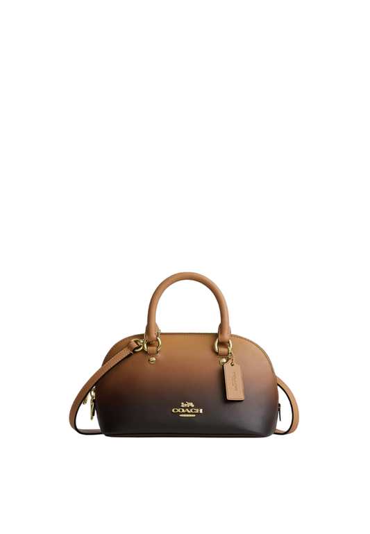 ( PREORDER ) Coach Lara Mini With Ombre Satchel Bag In Gold Latte CEA00
