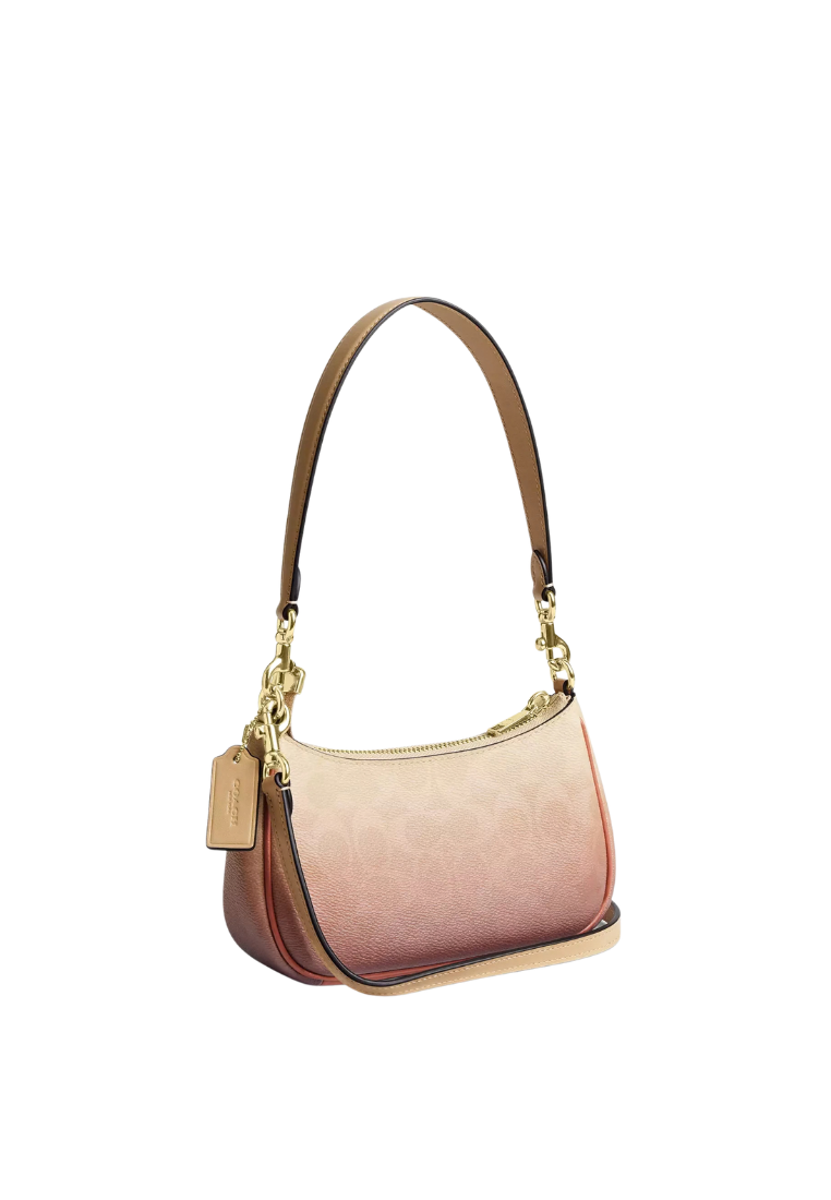 ( PREORDER ) Coach Teri Mini In Ombre Signature Canvas Crossbody Bag In Gold Sunset CDW51
