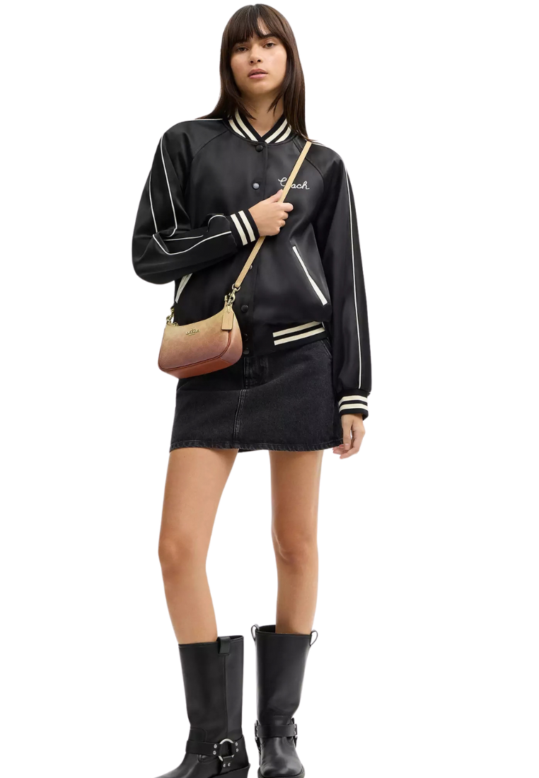 ( PREORDER ) Coach Teri Mini In Ombre Signature Canvas Crossbody Bag In Gold Sunset CDW51