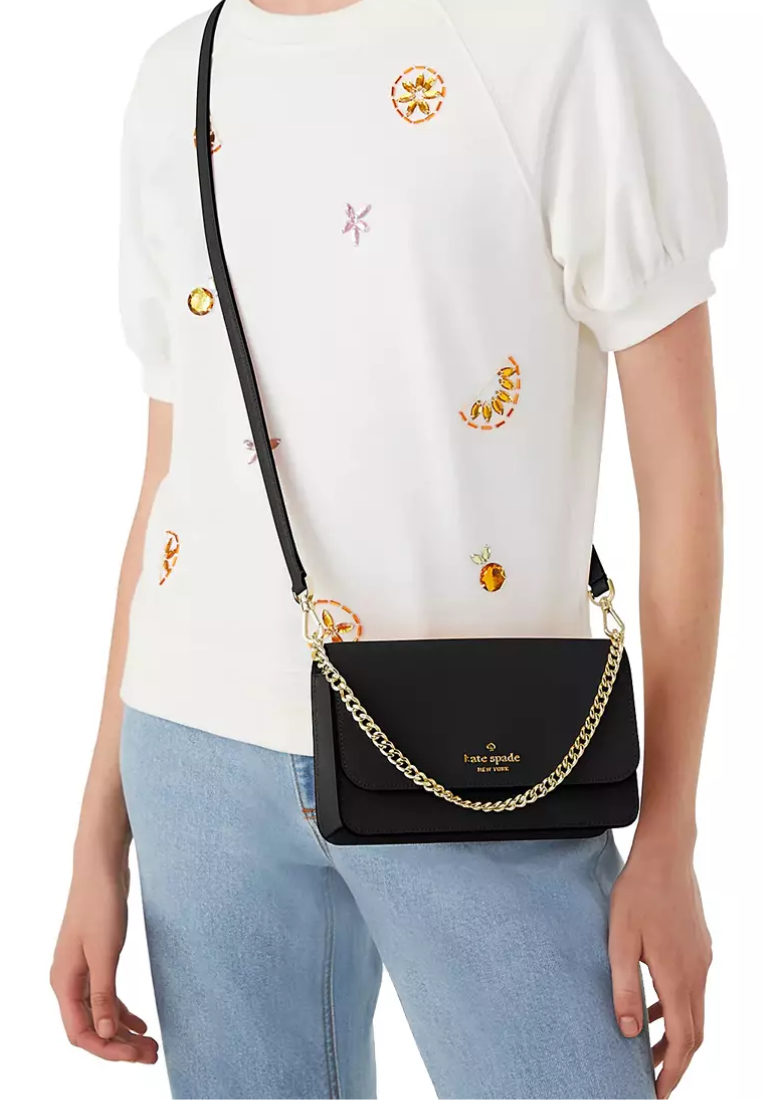 Kate Spade Madison Small Flap Crossbody Bag In Black KC586