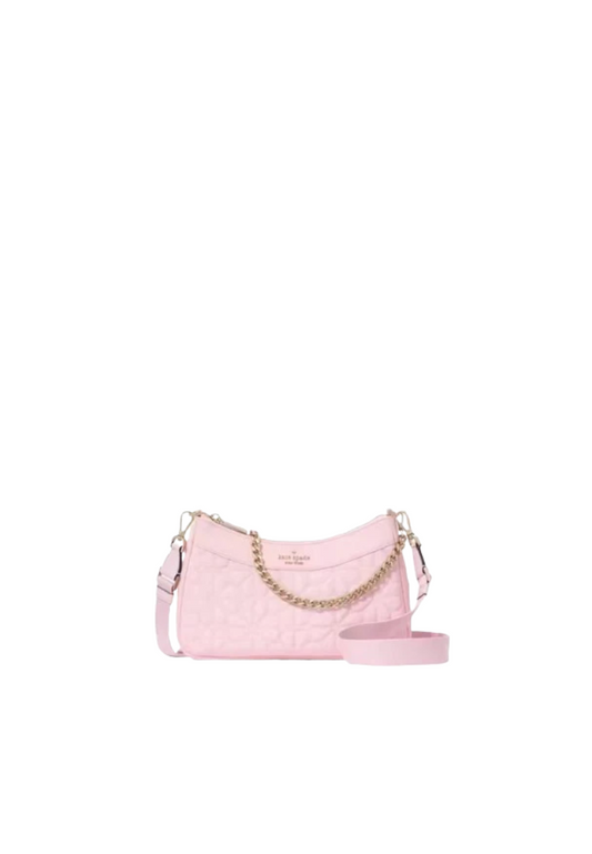 Kate Spade Spade Flower Quilted Nylon Convertible Shoulder Bag In Pink Horiz KK077