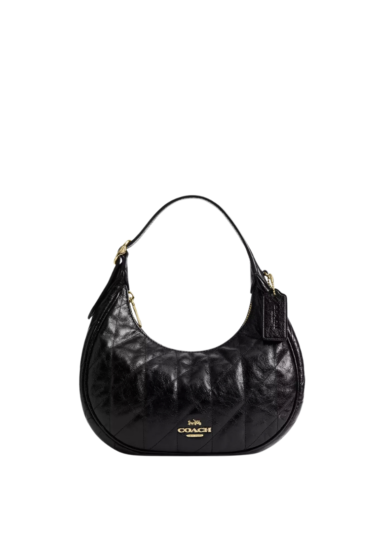 ( PREORDER ) Coach Emily With Quilting Shoulder Bag In Gold Black CDX21