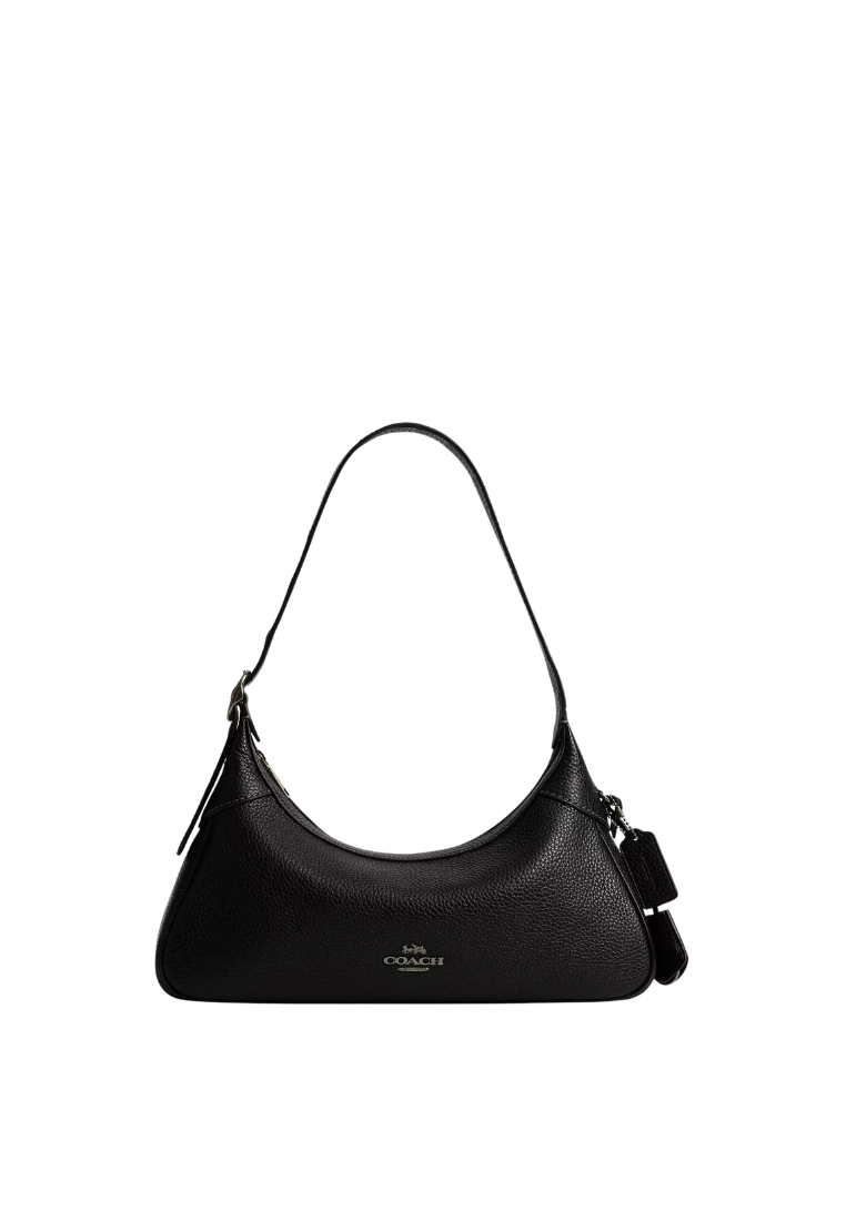 ( PREORDER ) Coach Ella Small Shoulder Bag In Gunmetal Black CDV36