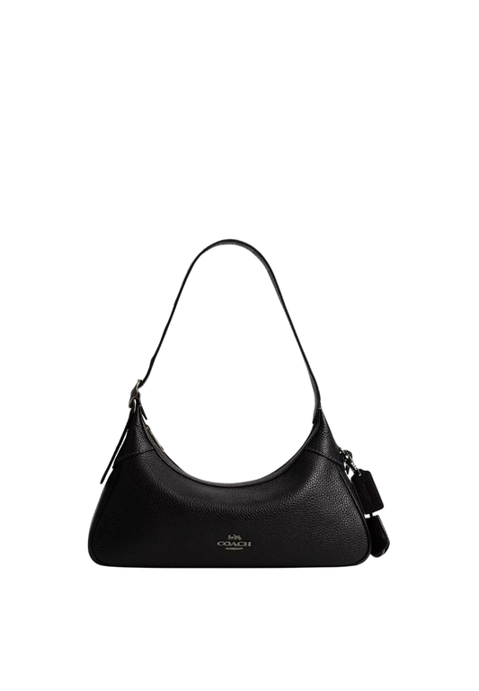 ( PREORDER ) Coach Ella Small Shoulder Bag In Gunmetal Black CDV36